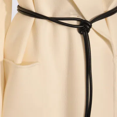 Sportmax Abate Belted Wool Long Coat In White