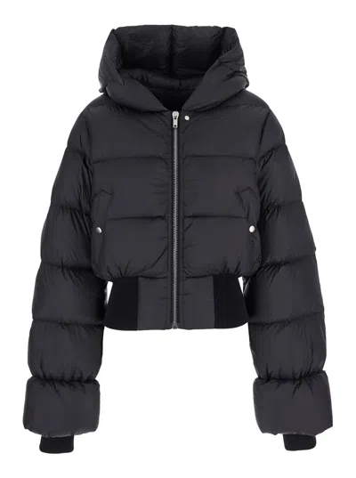 Rick Owens Down Jacket With Hood In Black