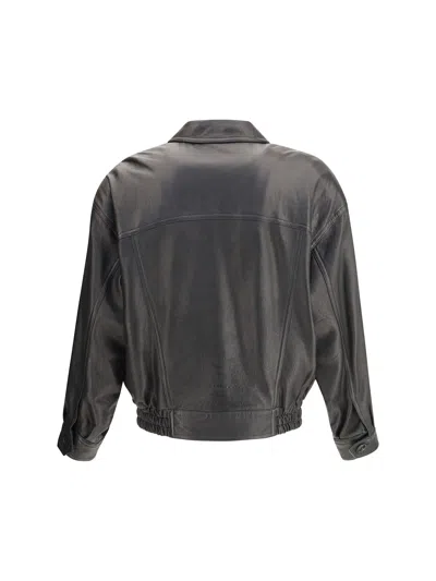 Saint Laurent Bomber Jacket In Bubbled Lambskin With Zip Clothing In Black