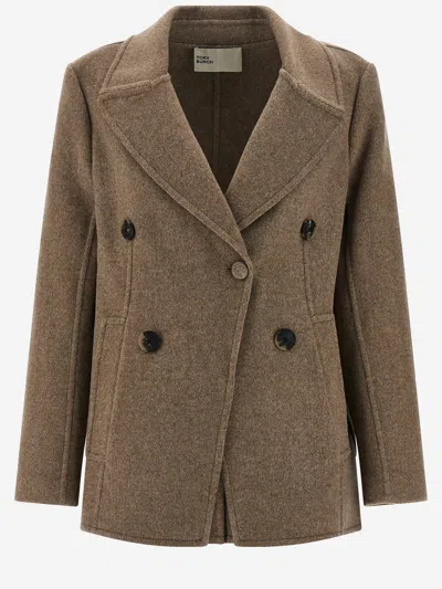 Tory Burch Wool Coat Coats And Trench Coats Beige In Brown