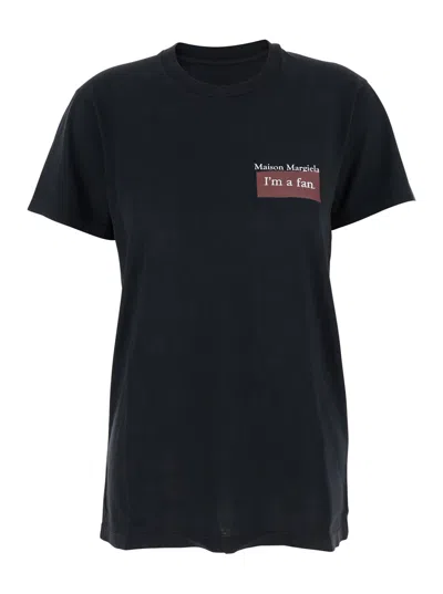 Maison Margiela Overdyed Cotton I M A Fan T-shirt In Black