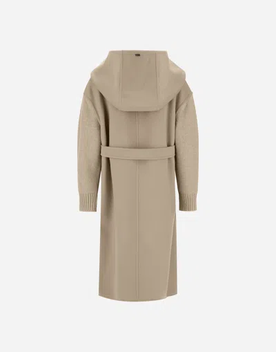 Herno Resort Coat In Double Faced Pure Wool In Brown