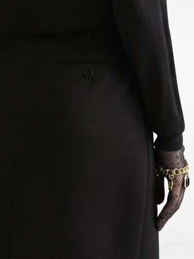 Dolce & Gabbana Double Wool Crepe Midi Skirt In Black