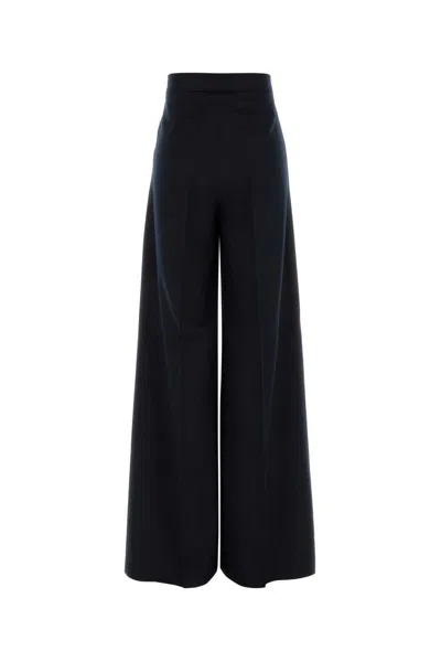 Max Mara High Waist Wide Leg Trousers With Pockets In Black