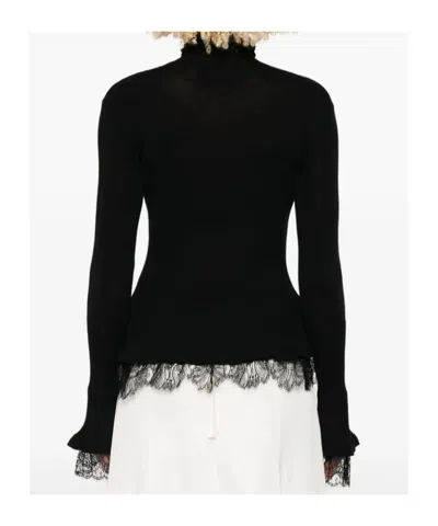 Ermanno Scervino Long Sleeve Turtle-neck Sweater In Black