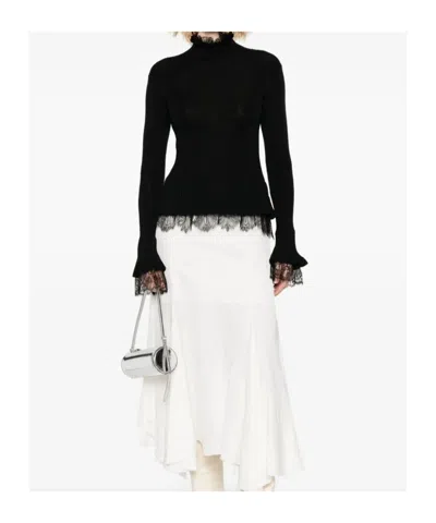 Ermanno Scervino Long Sleeve Turtle-neck Sweater In Black