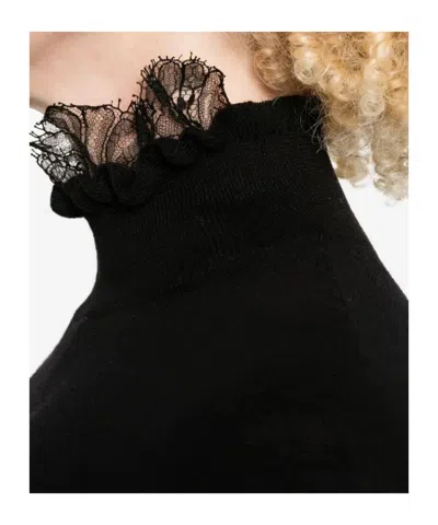 Ermanno Scervino Long Sleeve Turtle-neck Sweater In Black