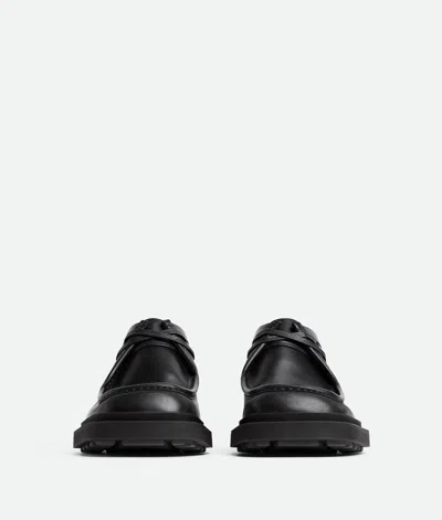 Bottega Veneta Black Leather Ben Lace-up Shoes In Black