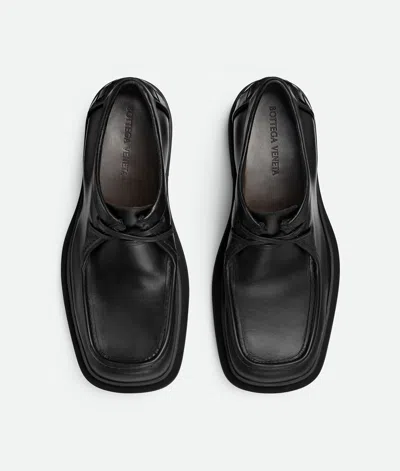 Bottega Veneta Black Leather Ben Lace-up Shoes In Black