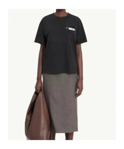 Mm6 Maison Margiela Black Logo T-shirt In Black
