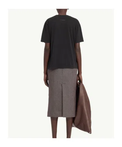 Mm6 Maison Margiela Black Logo T-shirt In Black