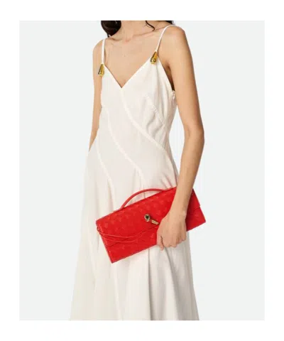 Bottega Veneta Long Andiamo Clutch Bag With Handle In Orange