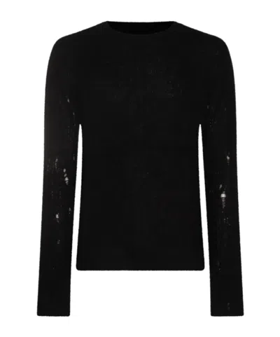 Thom Krom Distressed Long-sleeve Sweater In Black