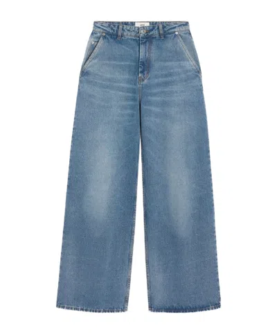 Ami Alexandre Mattiussi Wide Leg Denim Trousers Featuring Pockets In Blue