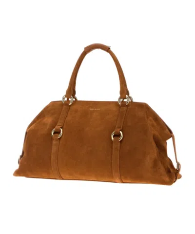 Alexander Mcqueen Farringdon Maxi Handbag Structured Shape In Brown