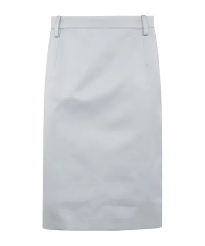 N°21 Satin Pencil Skirt In White