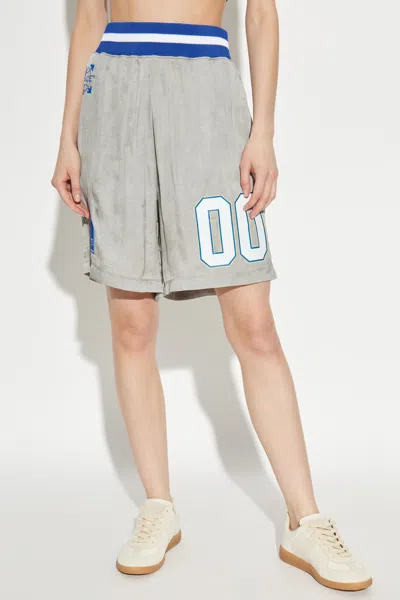 Off-white Elastic Waist Shorts In Gray
