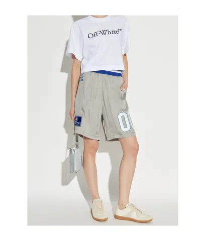 Off-white Elastic Waist Shorts In Gray