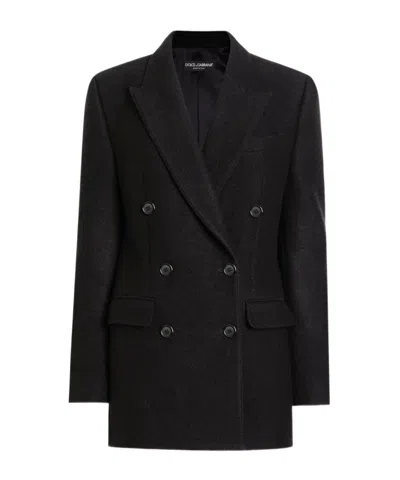 Dolce & Gabbana Double-breasted Jacket Structured Shoulders In Black