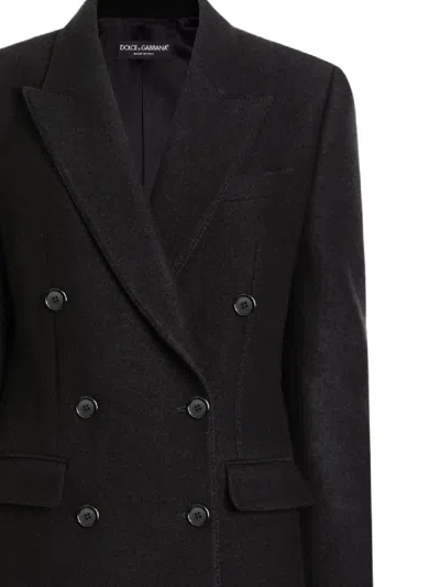 Dolce & Gabbana Double-breasted Jacket Structured Shoulders In Black