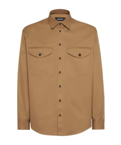 Dsquared2 Chest-pockets Button-up Shirt In Brown