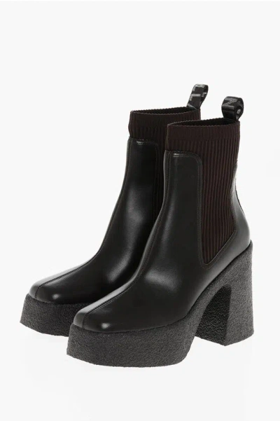 Stella Mccartney Platform Sole Skyla Chelsea Booties 12cm In Black