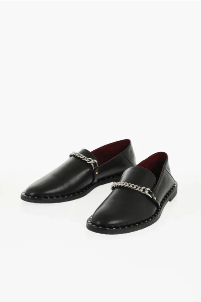 Stella Mccartney Eco-leather Falabella Loafers With Studs In Black