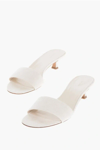 The Row Combo Kitten Satin Sandals In White