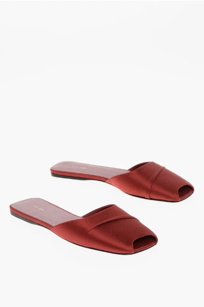 The Row Milla Satin Ballerina Mules In Red