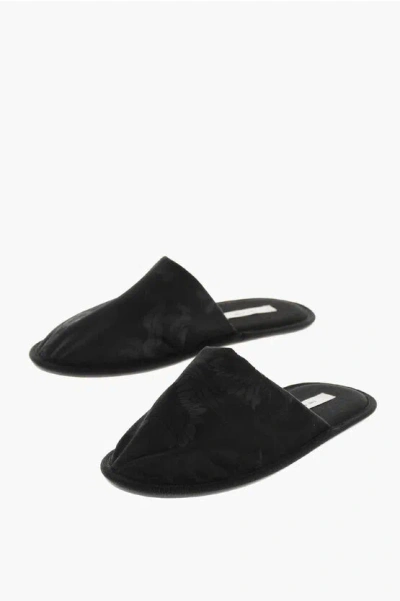 The Row Damasked Frances Slippers With Cuir Sole In Black