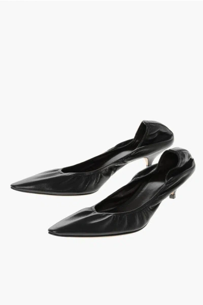 The Row Leather Liisa Pumps With Kitten Heel 4cm In Black