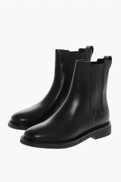 Tory Burch Chelsea Ankle Boots With T-shaped Finishes In Black