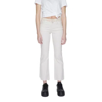 Vero Moda Beige Cotton Bootcut Jean In White