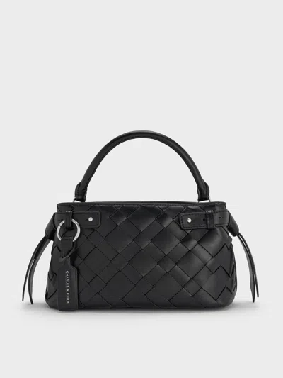 Charles & Keith - Ivette Woven Top Handle Bag In Black
