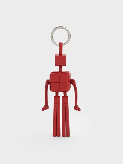 Charles & Keith - Ivette Woven Robot Bag Charm In Red