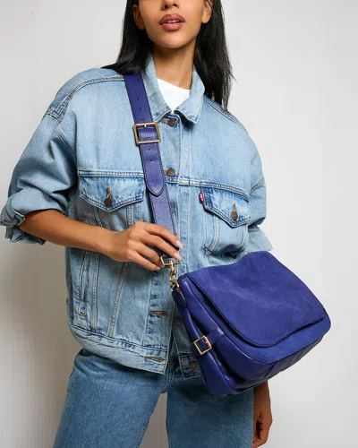 Aimee Kestenberg Gramercy Suede Messenger Bag In Blue