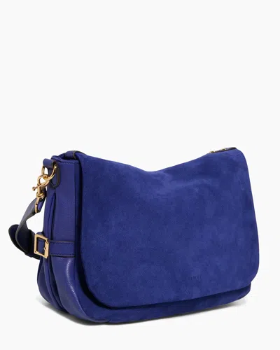 Aimee Kestenberg Gramercy Suede Messenger Bag In Blue