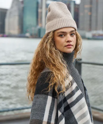 Echo New York Basic Cardigan Stitch Beanie In Black