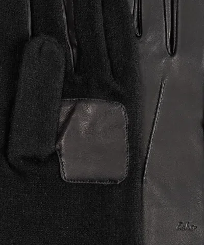 Echo New York Knit Combo Leather Glove In Black