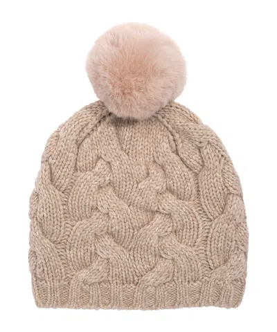 Echo New York Park Cable Beanie In Pink