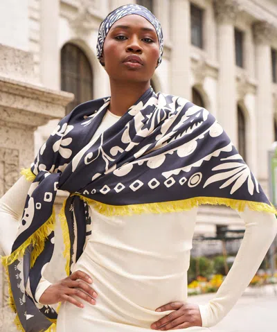 Echo New York Park Paisley Oversized Silk Square Scarf In Multi