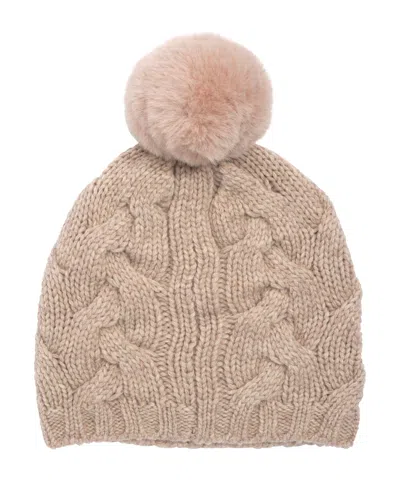Echo New York Park Cable Beanie In Pink
