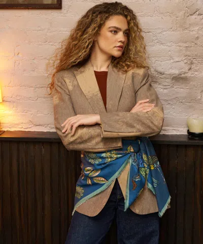 Echo New York Park Visitors Oversized Square Scarf In Multi