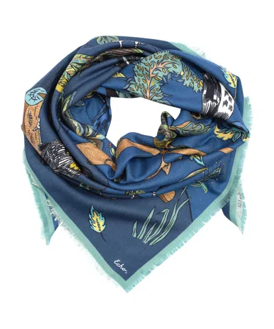 Echo New York Park Visitors Oversized Square Scarf In Multi
