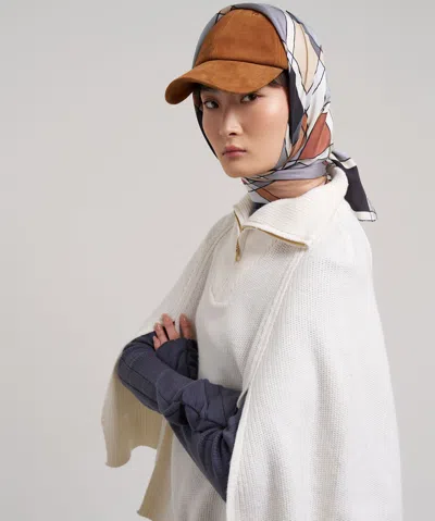 Echo New York Texture Knit Poncho In Brown