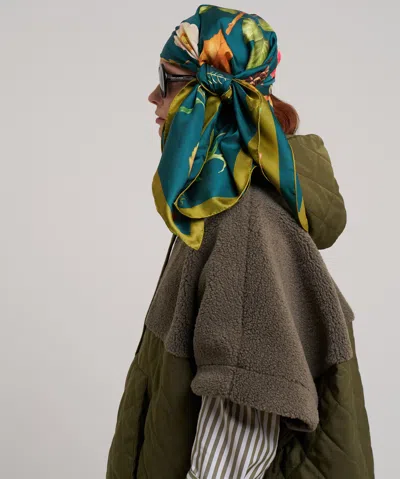 Echo New York The Botanists 35" Silk Square Scarf In Multi