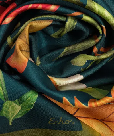 Echo New York The Botanists 35" Silk Square Scarf In Multi