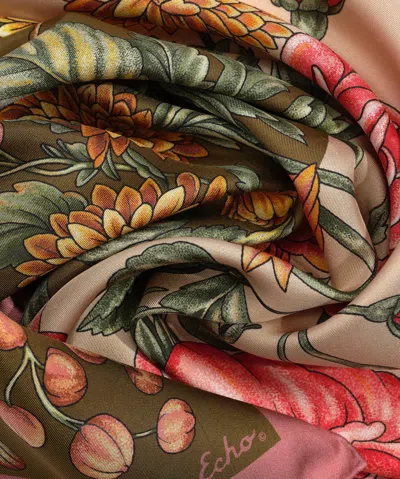Echo New York The Seasons Fall Silk Bandana In Multi
