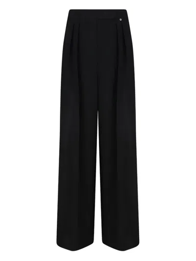 Nissa Pleated-front Wide-leg Trousers In Black