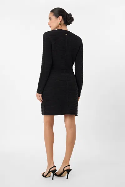 Toccin Darla Textured Knit Mini Dress In Black